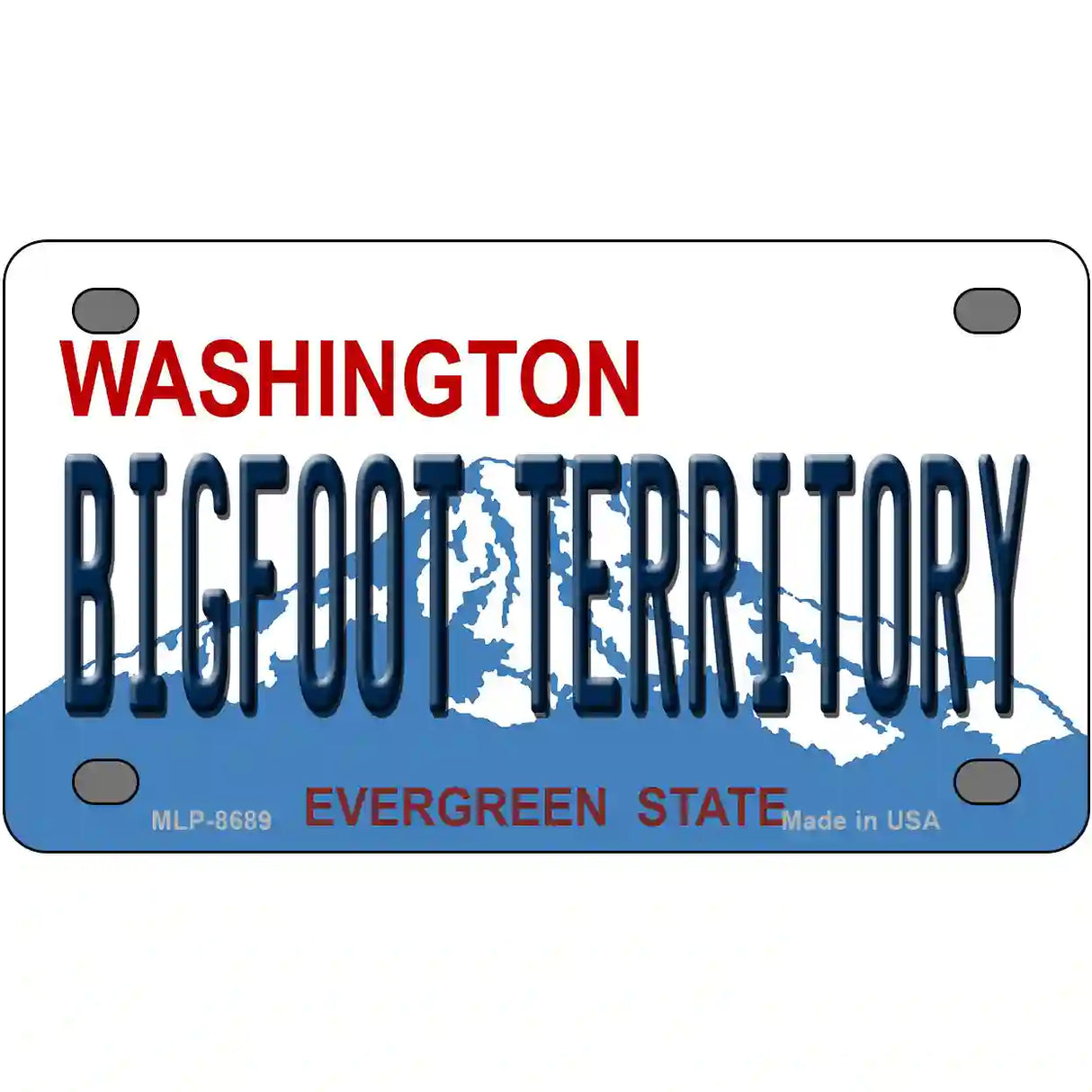 Bigfoot Territory Washington Metal Novelty License Plate 4" x 2.2" (MLP)