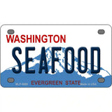 Seafood Washington Metal Novelty License Plate 4" x 2.2" (MLP)