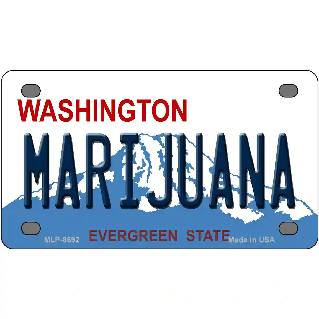 Marijuana Washington Metal Novelty License Plate 4" x 2.2" (MLP)