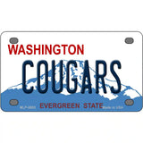 Cougars Washington Metal Novelty License Plate 4" x 2.2" (MLP)