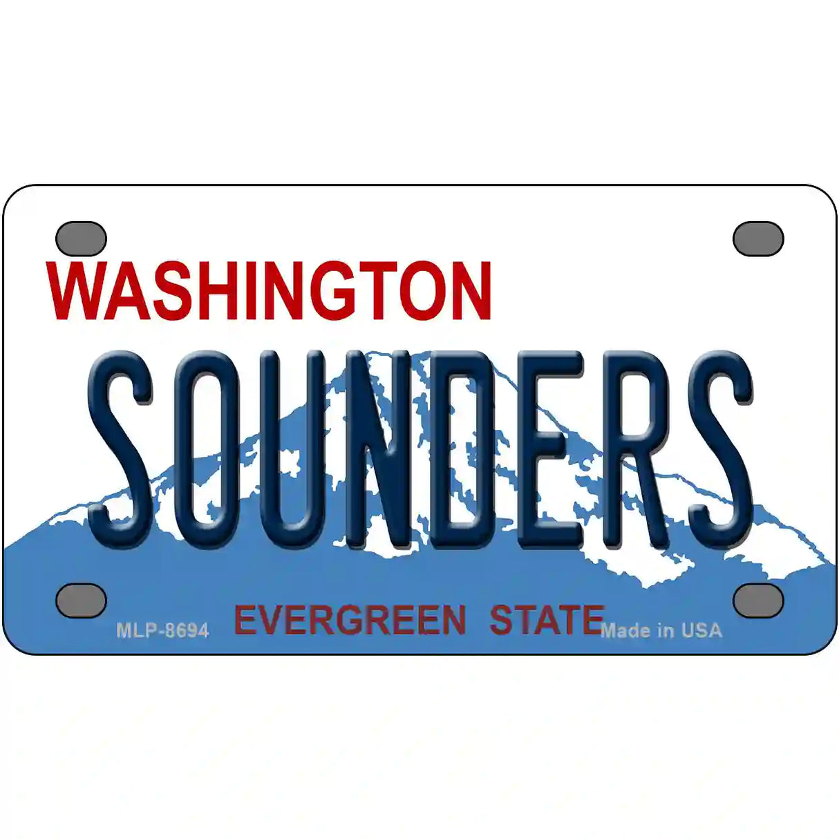 Sounders Washington Metal Novelty License Plate 4" x 2.2" (MLP)