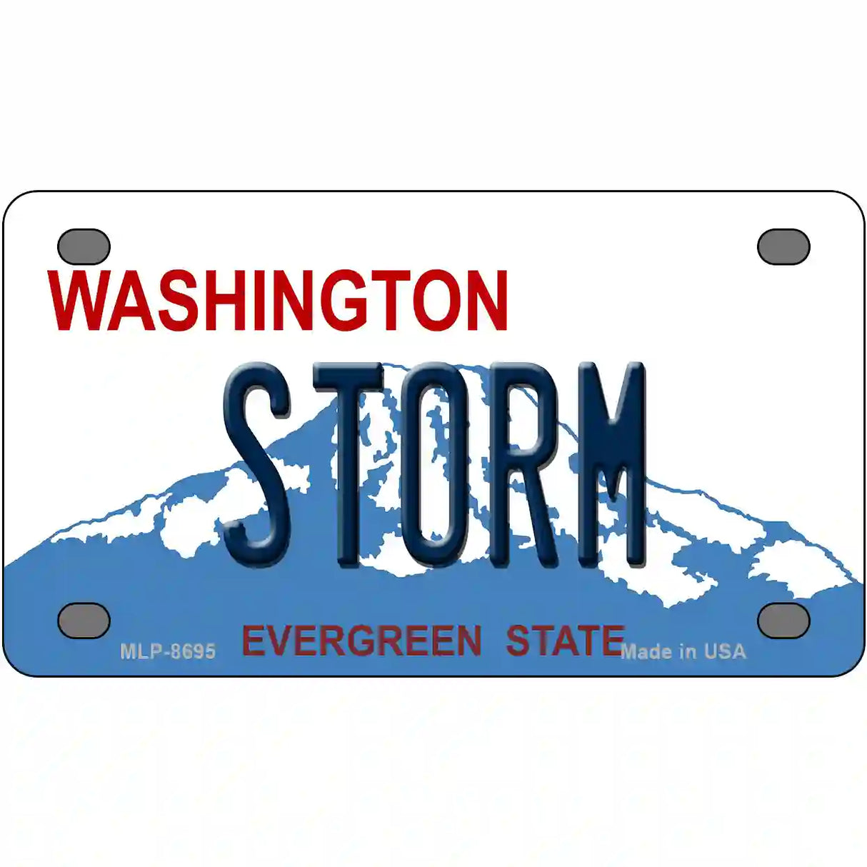 Storm Washington Metal Novelty License Plate 4" x 2.2" (MLP)