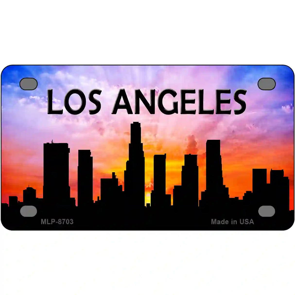 Los Angeles Silhouette Metal Novelty License Plate 4" x 2.2" (MLP)