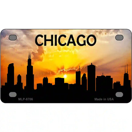 Chicago Silhouette Metal Novelty License Plate