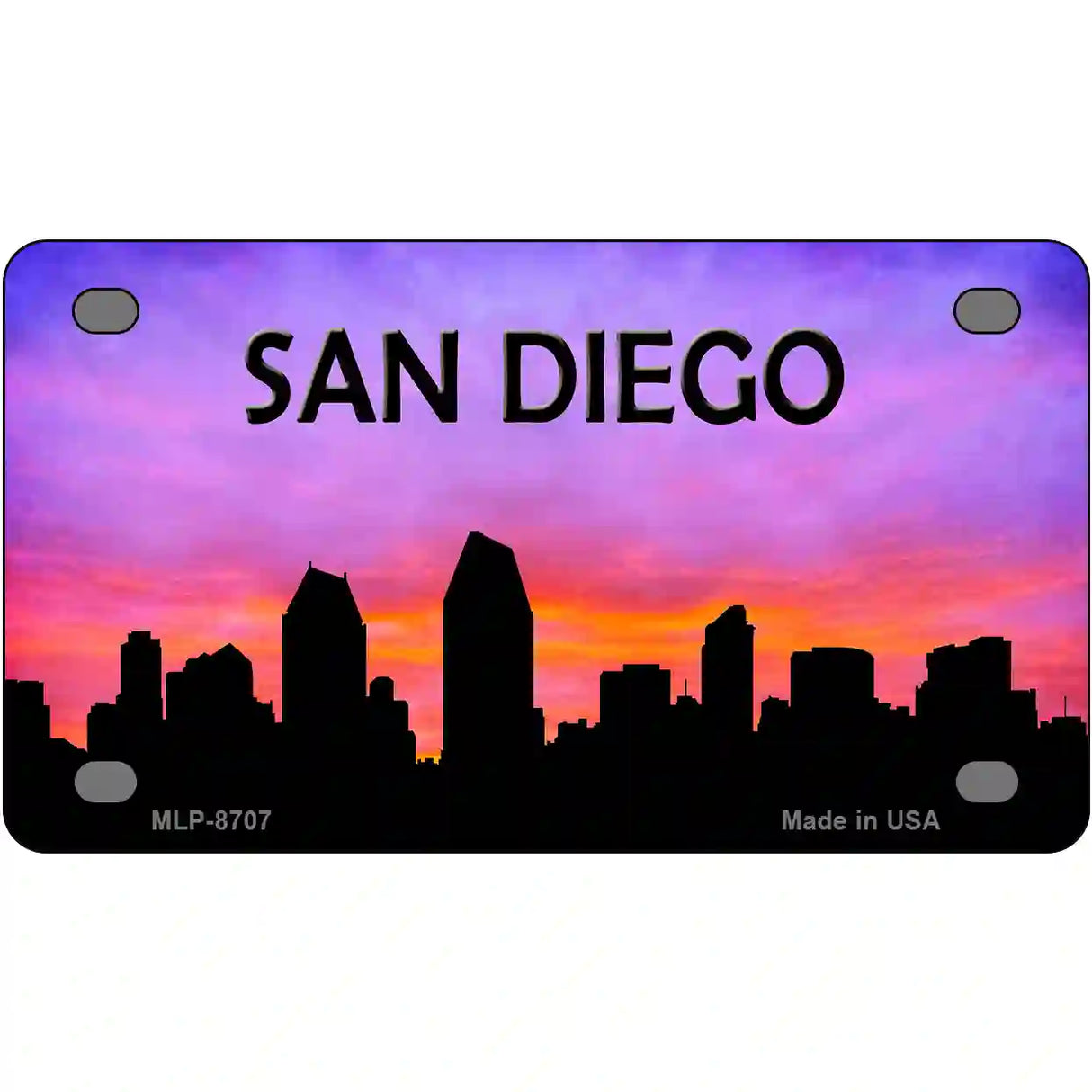 San Diego Silhouette Metal Novelty License Plate 4" x 2.2" (MLP)