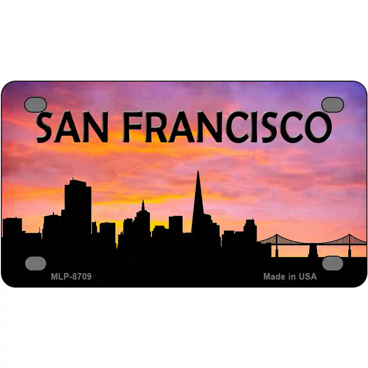 San Francisco Silhouette Metal Novelty License Plate 4" x 2.2" (MLP)