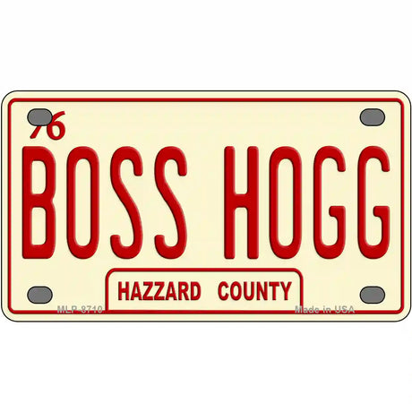 Boss Hogg Hazzard County Metal Novelty License Plate 4" x 2.2" (MLP)