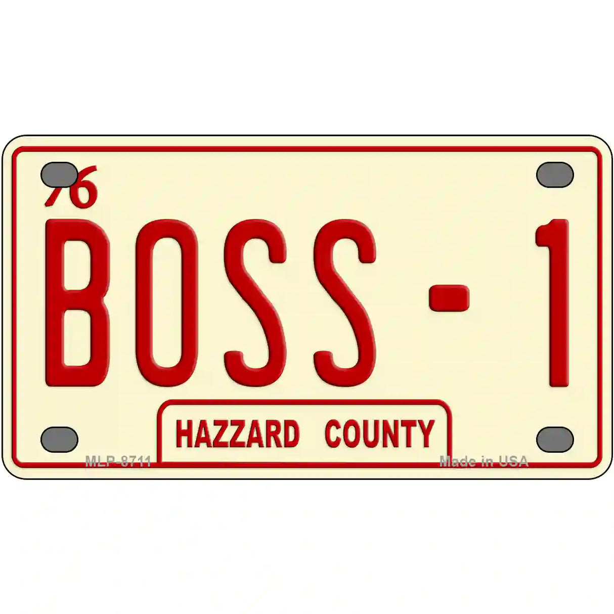 Boss 1 Metal Novelty License Plate 4" x 2.2" (MLP)