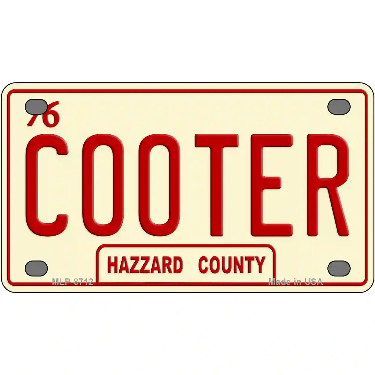 Cooter Metal Novelty License Plate 4" x 2.2" (MLP)