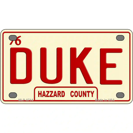 Duke Metal Novelty License Plate 4" x 2.2" (MLP)