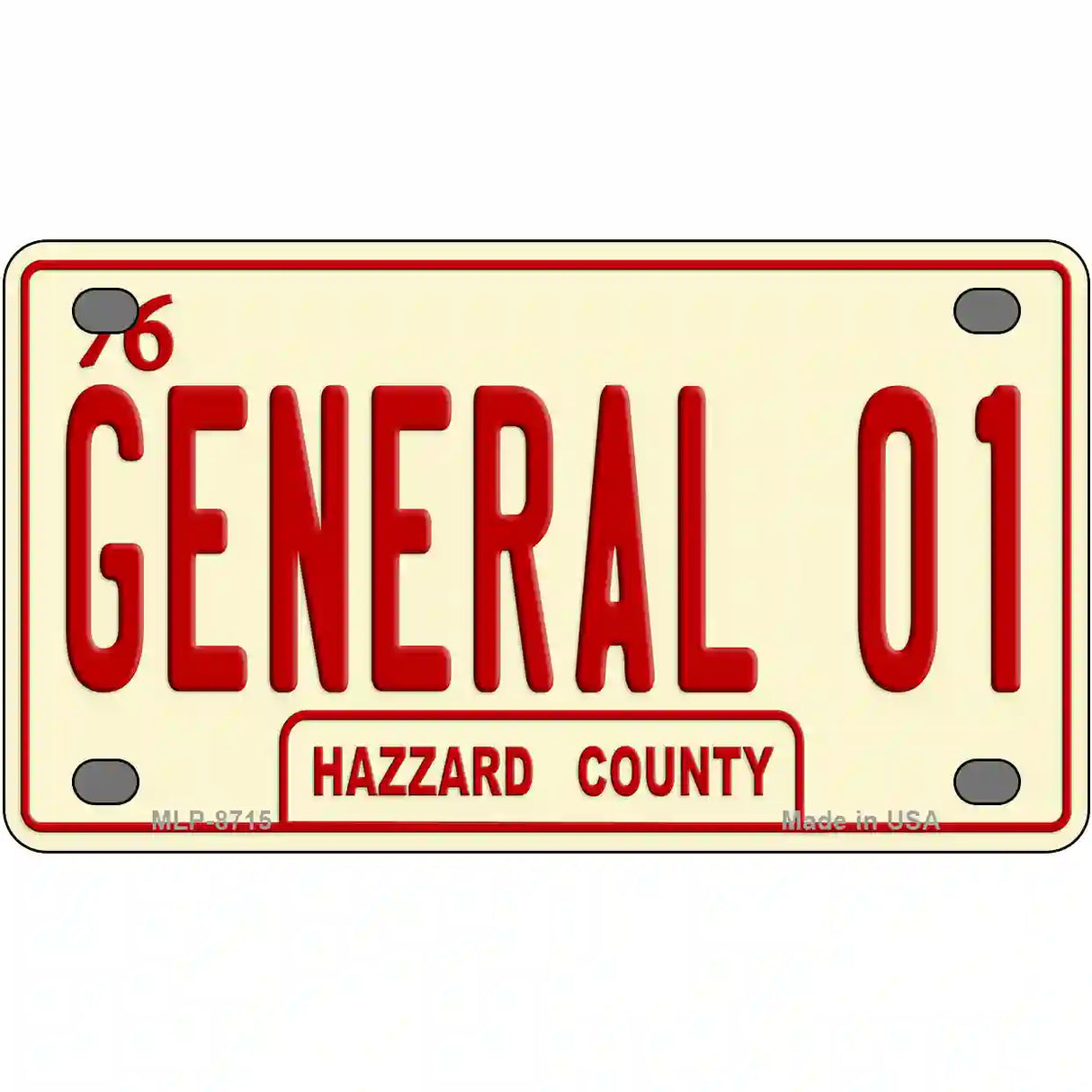 General 01 Metal Novelty License Plate 4" x 2.2" (MLP)