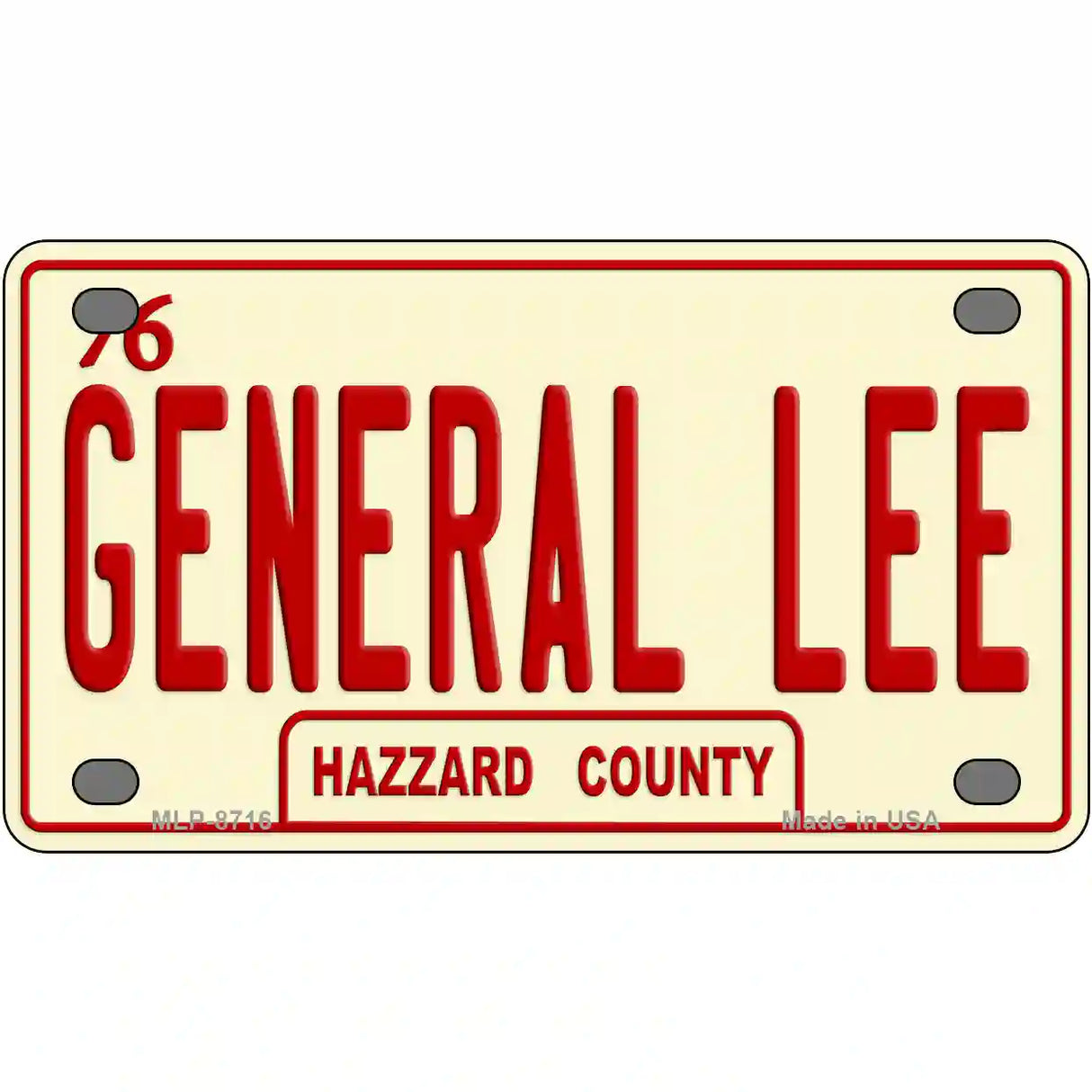 General Lee Metal Novelty License Plate 4" x 2.2" (MLP)