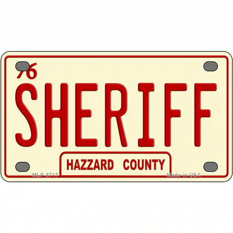 Sheriff Metal Novelty License Plate 4" x 2.2" (MLP)