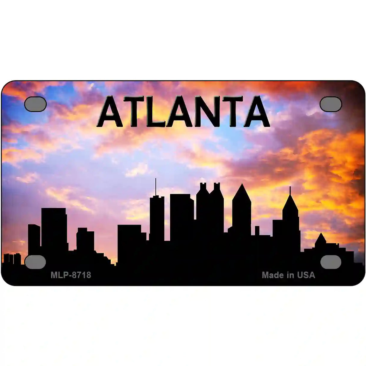 Atlanta Silhouette Metal Novelty License Plate 4" x 2.2" (MLP)