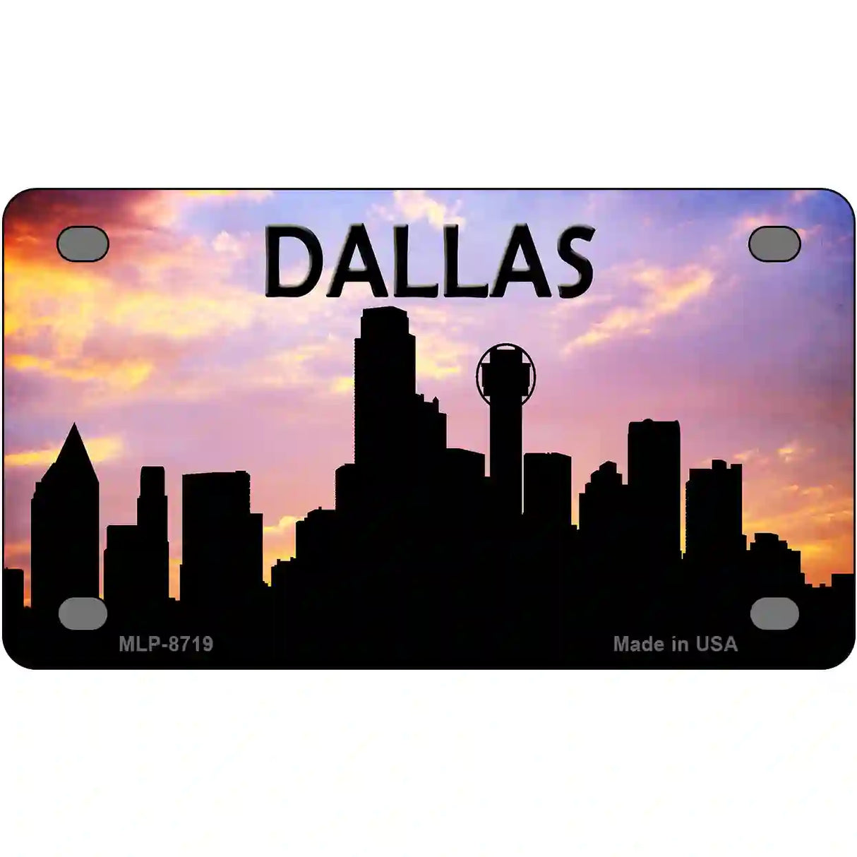 Dallas Silhouette Metal Novelty License Plate 4" x 2.2" (MLP)