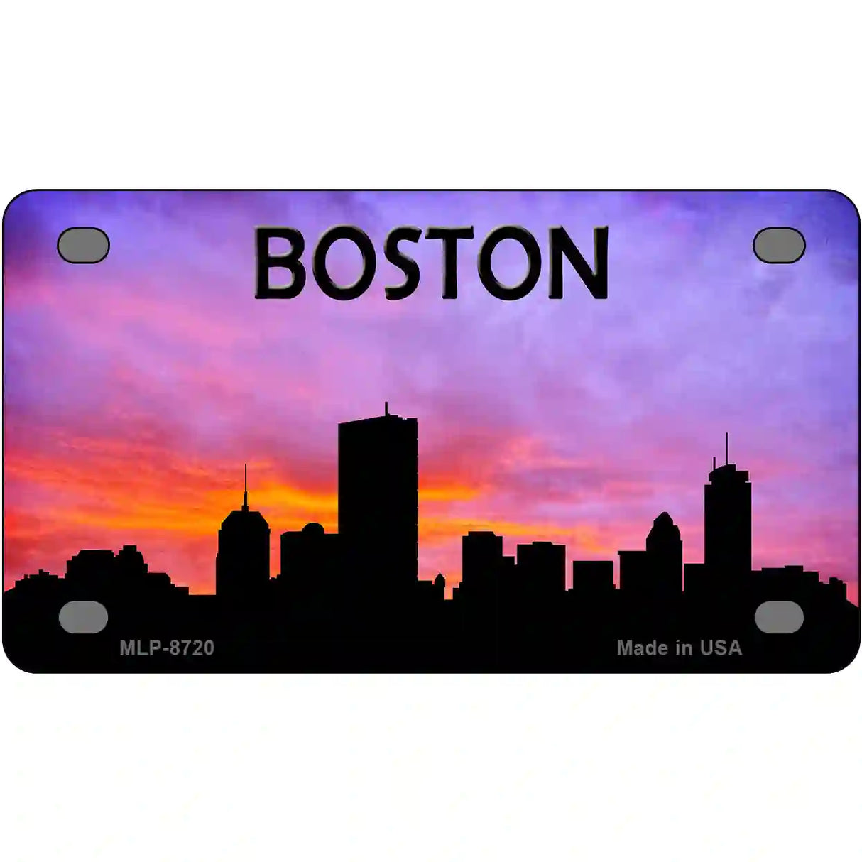 Boston Silhouette Metal Novelty License Plate 4" x 2.2" (MLP)