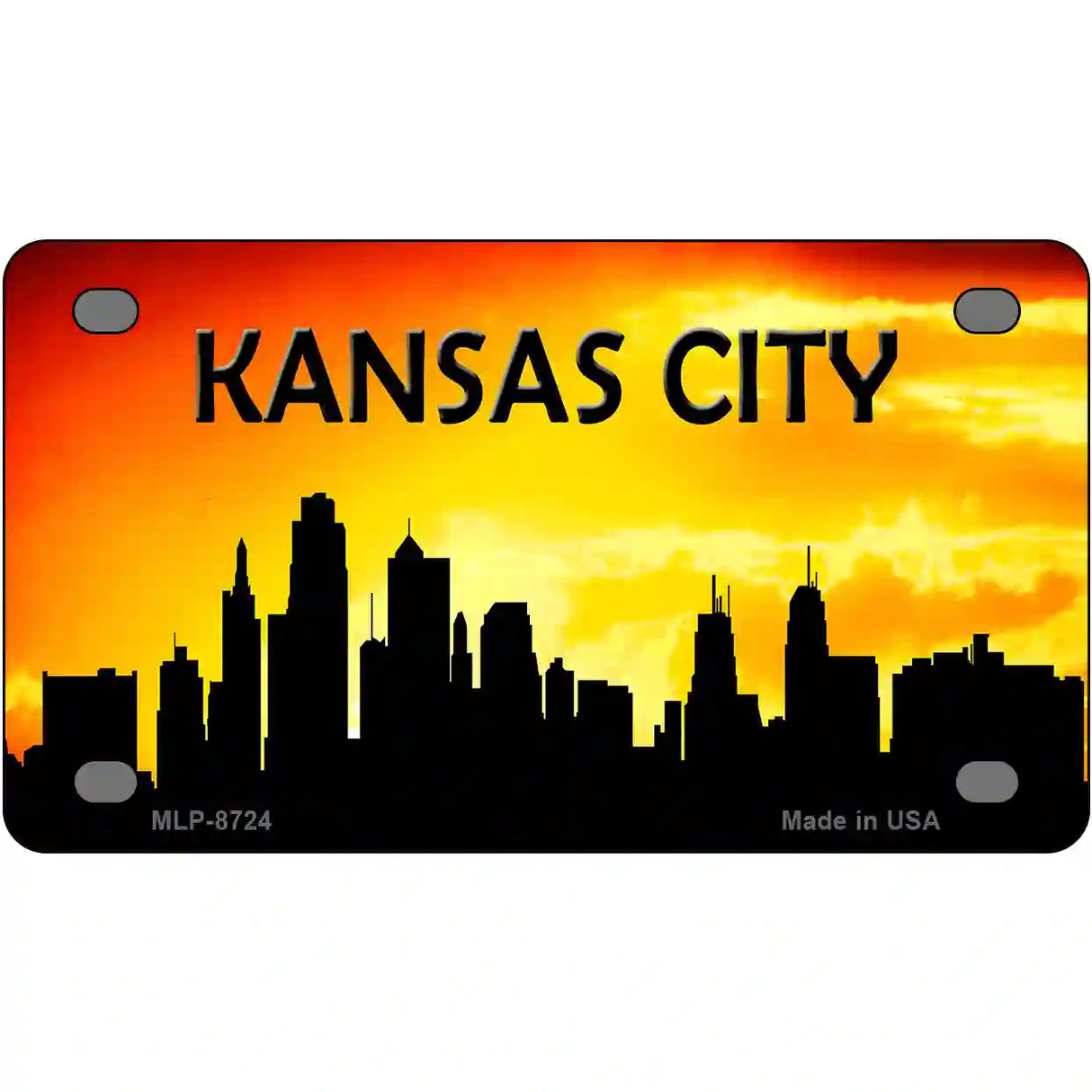 Kansas City Silhouette Metal Novelty License Plate 4" x 2.2" (MLP)