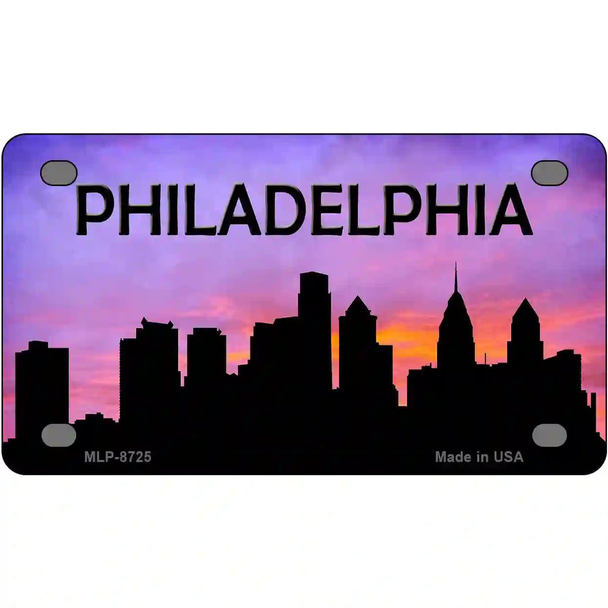 Philadelphia Silhouette Metal Novelty License Plate 4" x 2.2" (MLP)