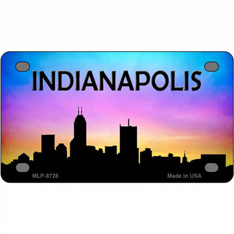 Indianapolis Silhouette Metal Novelty License Plate 4" x 2.2" (MLP)