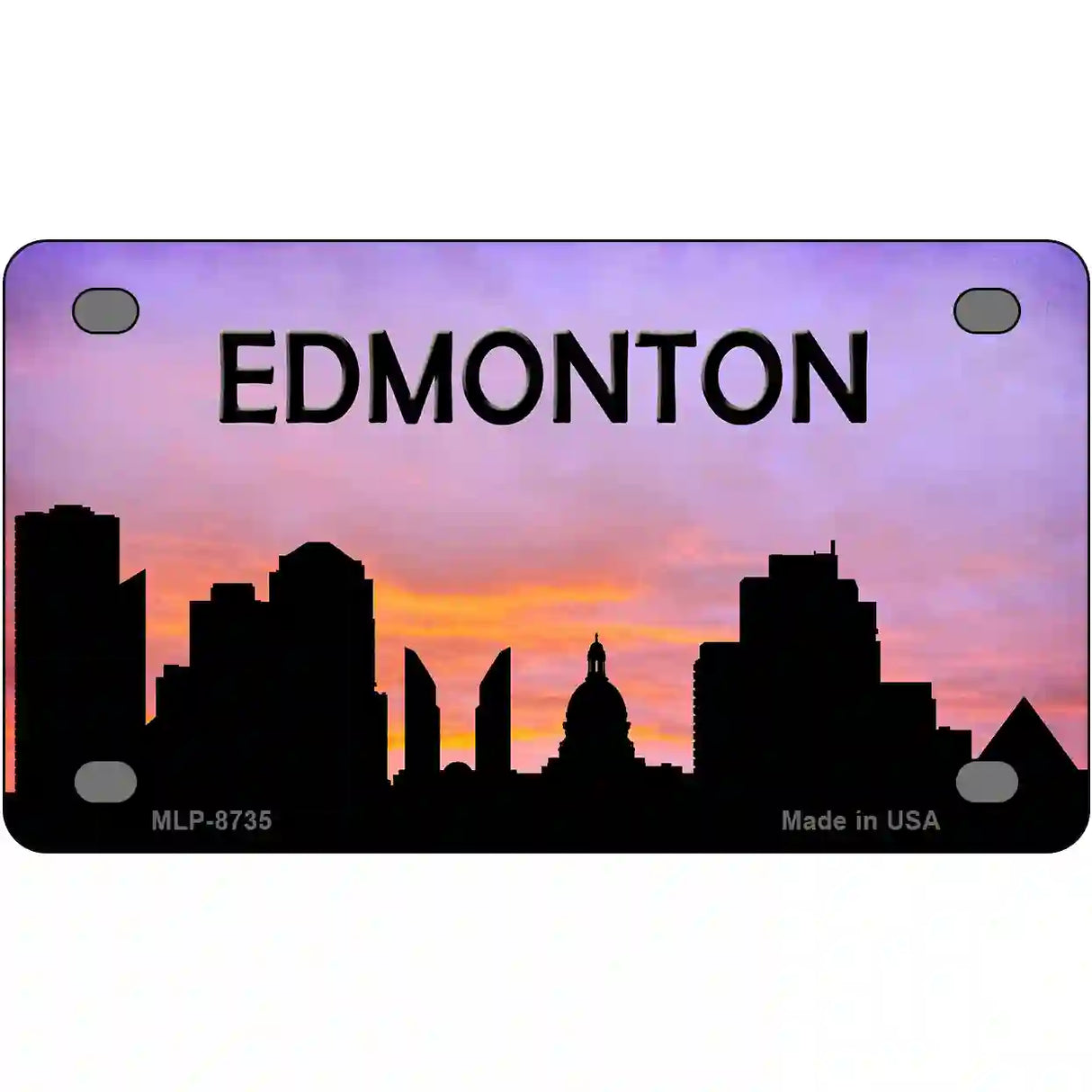 Edmonton Silhouette Metal Novelty License Plate 4" x 2.2" (MLP)