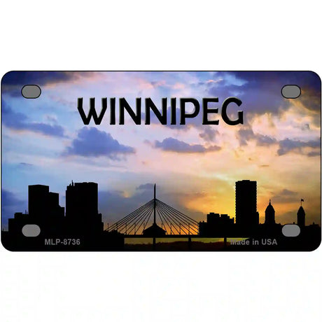 Winnipeg Silhouette Metal Novelty License Plate 4" x 2.2" (MLP)