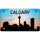 Calgary Silhouette Metal Novelty License Plate 4" x 2.2" (MLP)