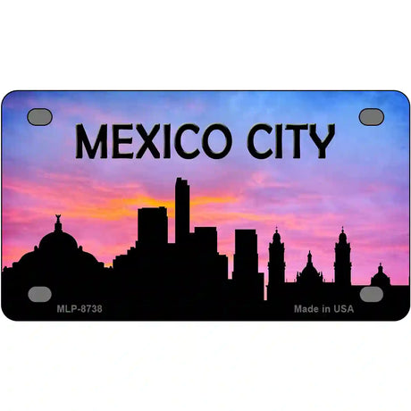 Mexico City Silhouette Metal Novelty License Plate 4" x 2.2" (MLP)