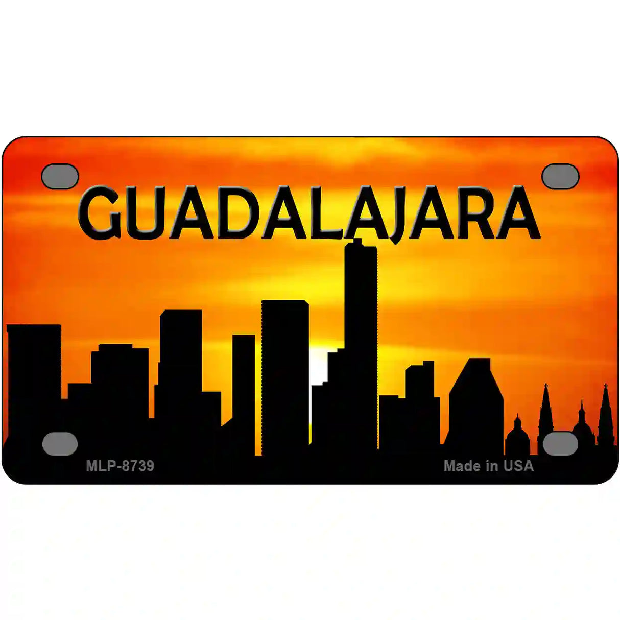 Guadalajara Silhouette Metal Novelty License Plate 4" x 2.2" (MLP)