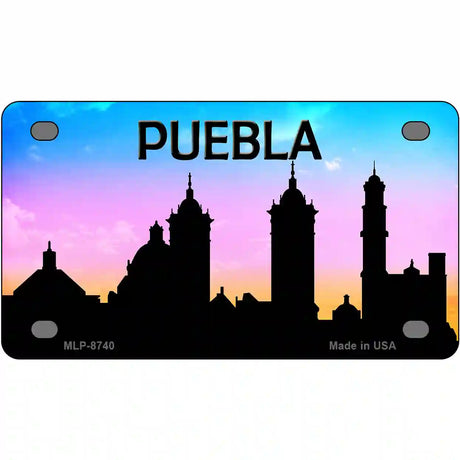 Puebla Silhouette Metal Novelty License Plate 4" x 2.2" (MLP)