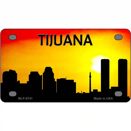 Tijuana Silhouette Metal Novelty License Plate 4" x 2.2" (MLP)