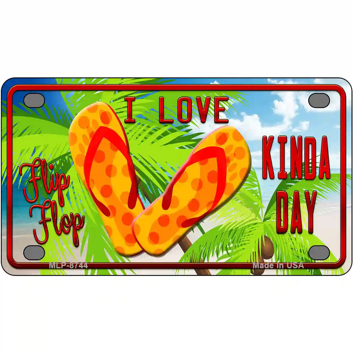 I Love Flip Flop Metal Novelty License Plate 4" x 2.2" (MLP)