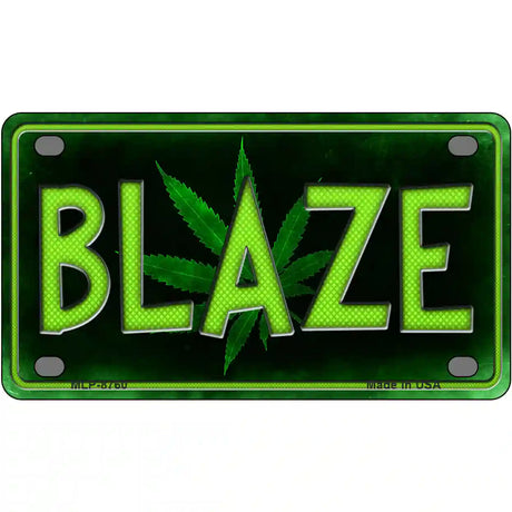 Blaze Metal Novelty License Plate 4" x 2.2" (MLP)