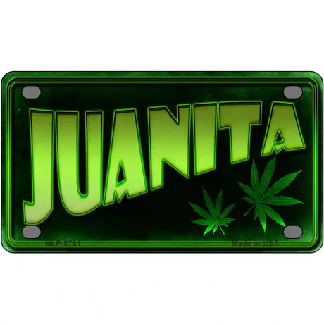 Juanita Metal Novelty License Plate 4" x 2.2" (MLP)