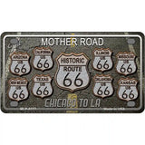 Route 66 Black Top Metal Novelty License Plate 4" x 2.2" (MLP)