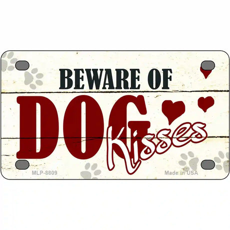 Beware of Dogs Metal Novelty License Plate 4" x 2.2" (MLP)