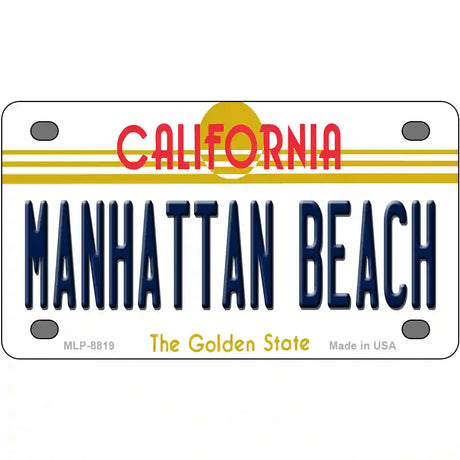 Manhattan Beach CA Metal Novelty License Plate 4" x 2.2" (MLP)