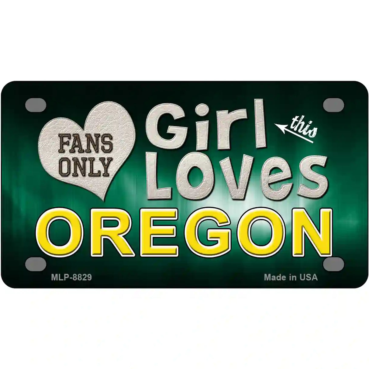 This Girl Loves Oregon Novelty Metal License Plate 4" x 2.2" (MLP)