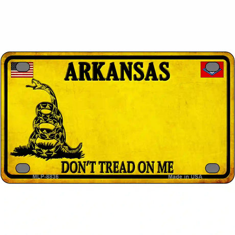 Arkansas Dont Tread On Me Metal Novelty License Plate 4" x 2.2" (MLP) / Yes