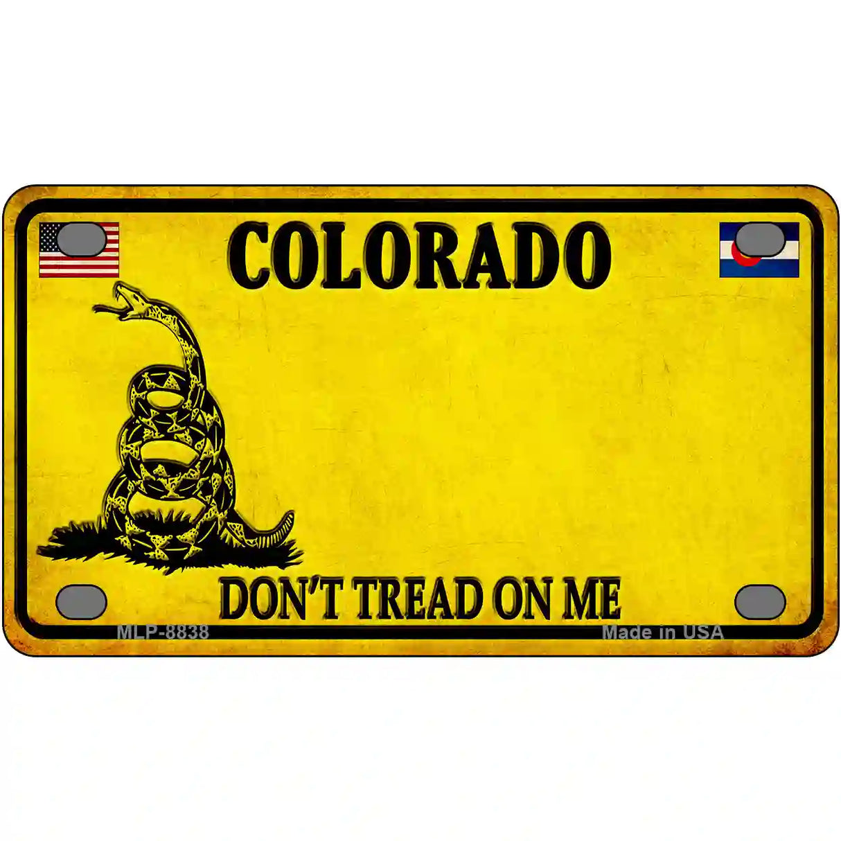 Colorado Dont Tread On Me Metal Novelty License Plate 4" x 2.2" (MLP)