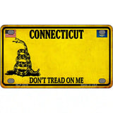 Connecticut Dont Tread On Me Metal Novelty License Plate 4" x 2.2" (MLP)