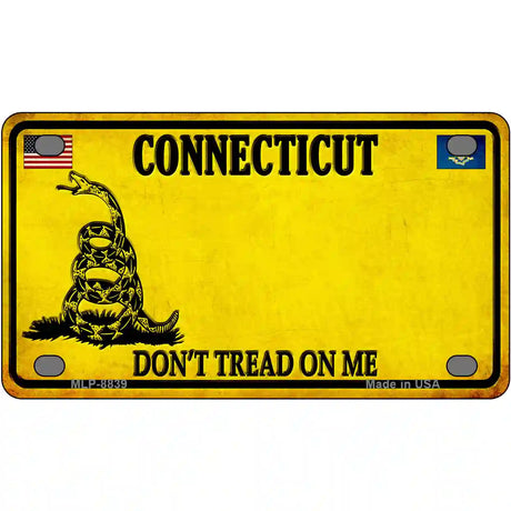 Connecticut Dont Tread On Me Metal Novelty License Plate 4" x 2.2" (MLP)