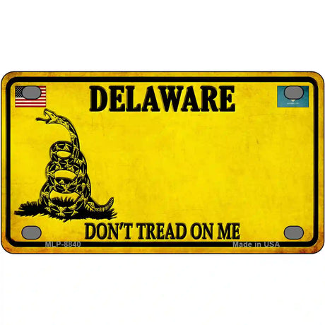 Delaware Dont Tread On Me Metal Novelty License Plate 4" x 2.2" (MLP)