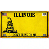 Illinois Dont Tread On Me Metal Novelty License Plate 4" x 2.2" (MLP)