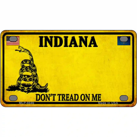 Indiana Dont Tread On Me Metal Novelty License Plate 4" x 2.2" (MLP) / Yes