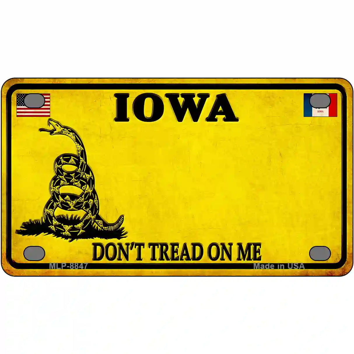 Iowa Dont Tread On Me Metal Novelty License Plate 4" x 2.2" (MLP)