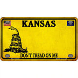 Kansas Dont Tread On Me Metal Novelty License Plate 4" x 2.2" (MLP)