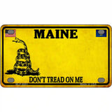 Maine Dont Tread On Me Metal Novelty License Plate 4" x 2.2" (MLP)