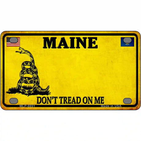 Maine Dont Tread On Me Metal Novelty License Plate 4" x 2.2" (MLP)