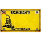 Massachusetts Dont Tread On Me Metal Novelty License Plate 4" x 2.2" (MLP) / Yes