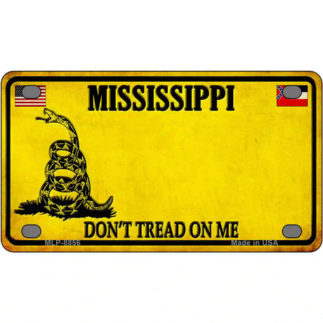 Mississippi Dont Tread On Me Metal Novelty License Plate 4" x 2.2" (MLP)